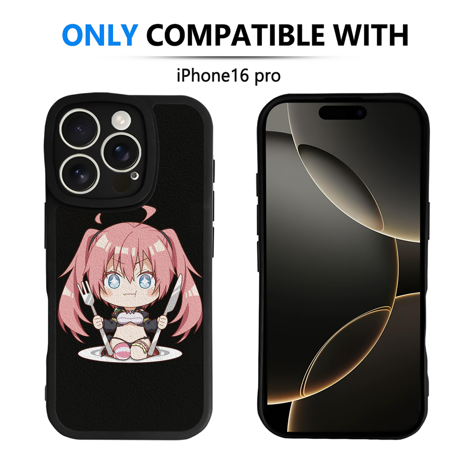 （画像用） 転スラ Regarding Reincarnated to Slime 【iPhone 16シリーズ対応】シリコンスマホケース（レザー調） 材質：シリコン